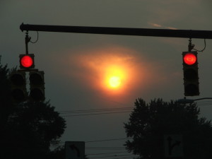 red traffic light signal